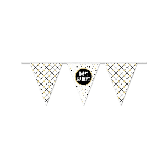 Vlaggenlijn Festive Gold Happy Birthday 10m