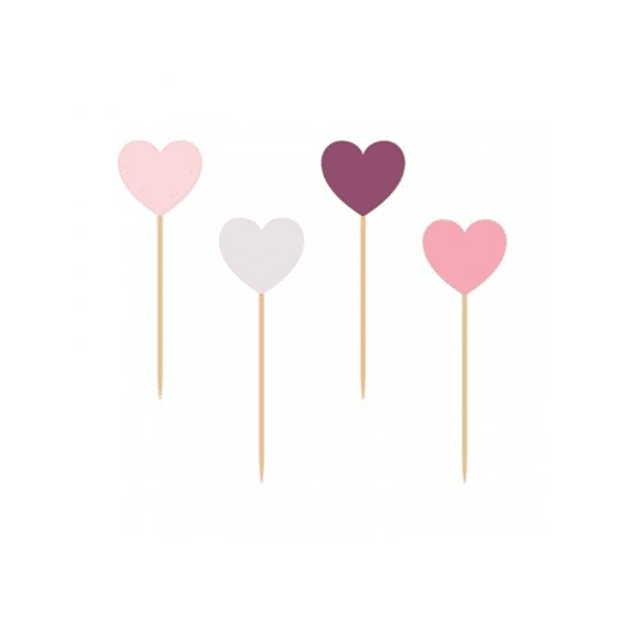 Prikkers Hartjes 8 Stuks Roze Tinten