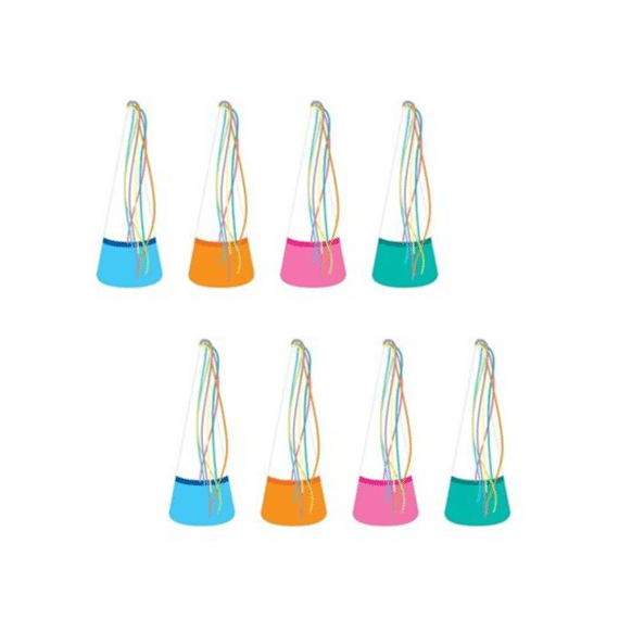 Partyhoedjes Colors Assortiment 8 st
