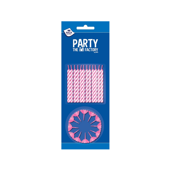 Taartkaarsjes roze 24st
