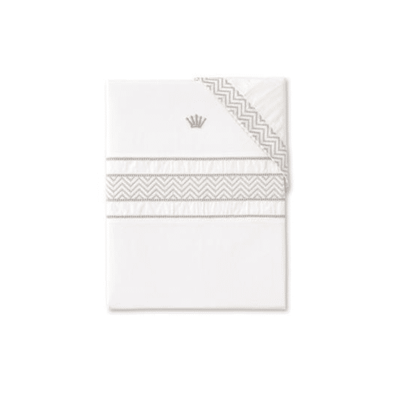 First Dekbedovertrek Wieg 80x80 Ethnic White Beige