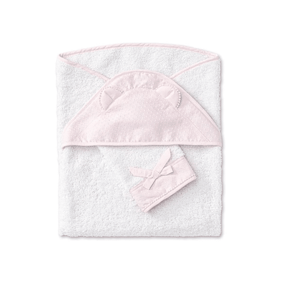 First Badcape met Washandje Blush Pink