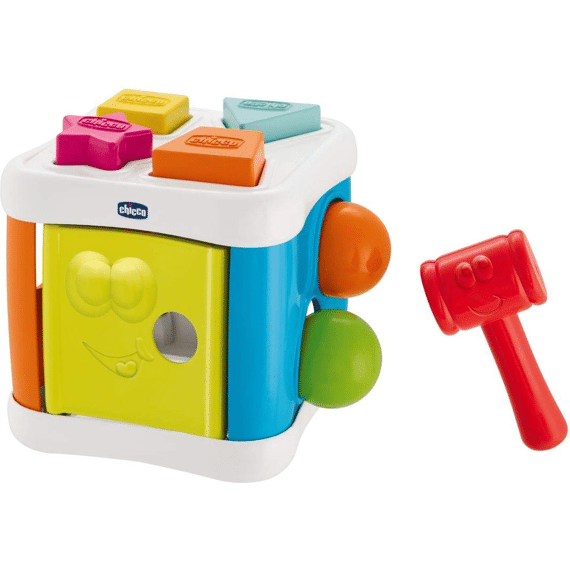 Chicco 9686 2 in 1 Sort and beat cube Sorteer- en hamerblok