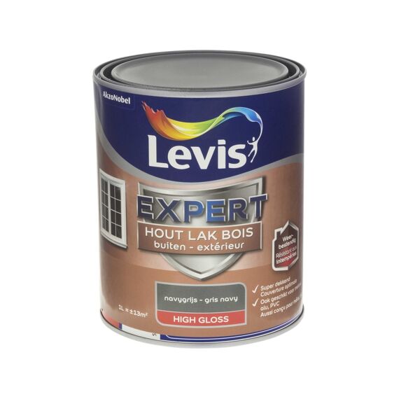 Levis Expert Houtlak Buiten High Gloss 1L Navygrijs