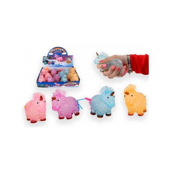 Squeeze Unicorn Transparant 10cm Assortiment