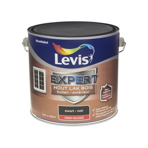 Levis Expert Houtlak Buiten High Gloss 2,5L Zwart