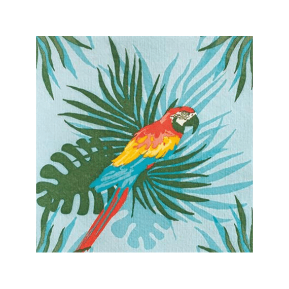 Françoise Paviot Servet 25x25cm 20stuks Perroquet