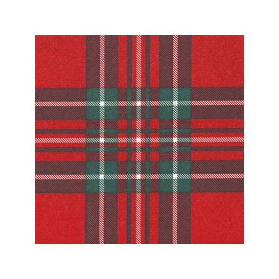 Françoise Paviot Servet 40x40cm 20stuks Ecossais Rouge