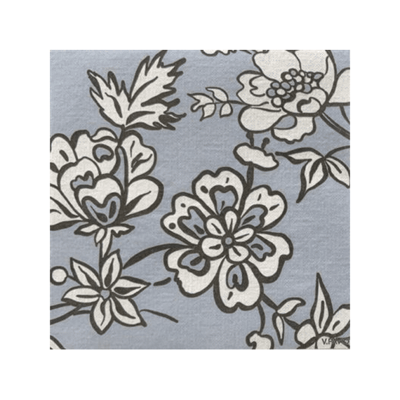 Françoise Paviot Servet 25x25cm 20stuks Camelia Bleu