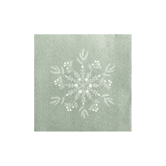 Françoise Paviot Servet 40x40cm 20stuks Fleur des Neiges Vert