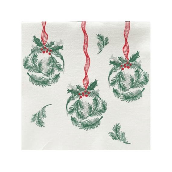 Françoise Paviot Servet 40x40cm 20stuks Boule Sapin