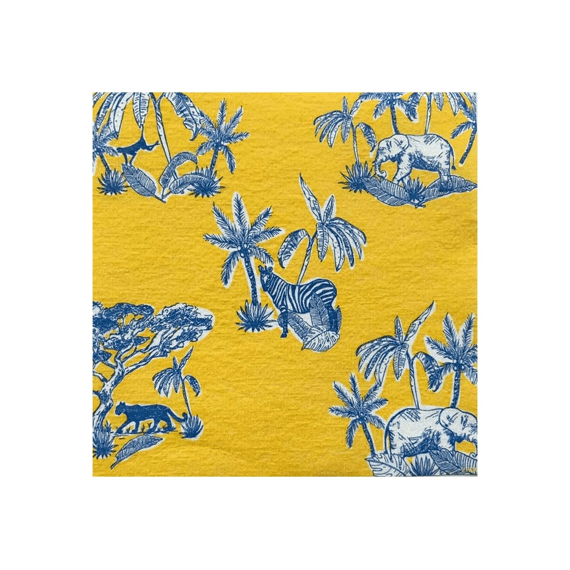 Françoise Paviot Servet 40x40cm 20stuks Toile de Jouy Jaune
