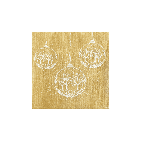 Françoise Paviot Servet 40x40cm 20stuks Boule a Neige Or