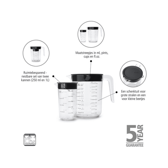 Tasty+ Maatbeker Set 2-delig Dark Grey
