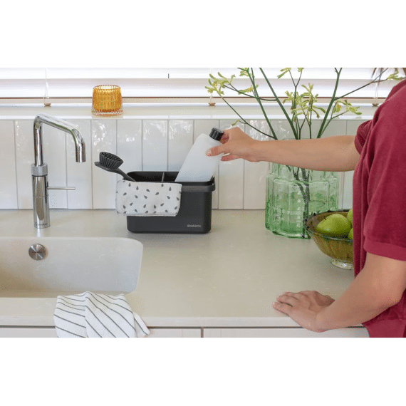 Sink Side Aanrecht Organiser Met Vaatdoekhouder Dark Grey