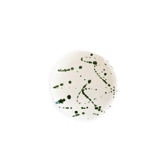 Val Pottery Plat Bord Crazy Quarter Wit Groen 20cm