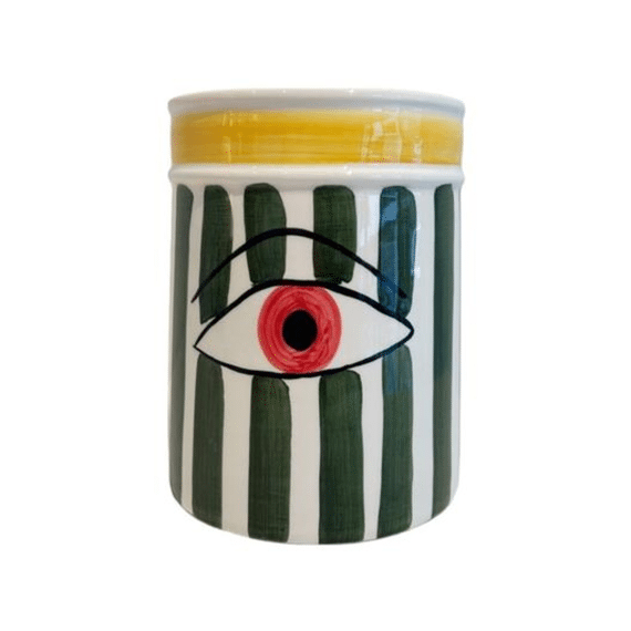 Val Pottery Wijnkoeler Groen Gestreept 14x16x20cm