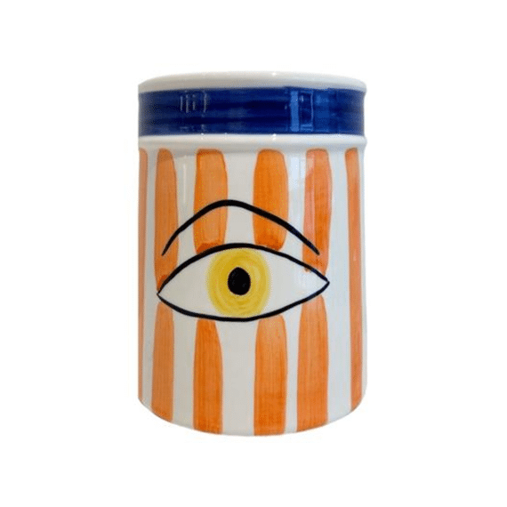Val Pottery Wijnkoeler Oranje Gestreept 14x16x20cm