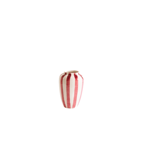 Val Pottery Vaas Funky Flower Wit Roze Small 5,5x15cm