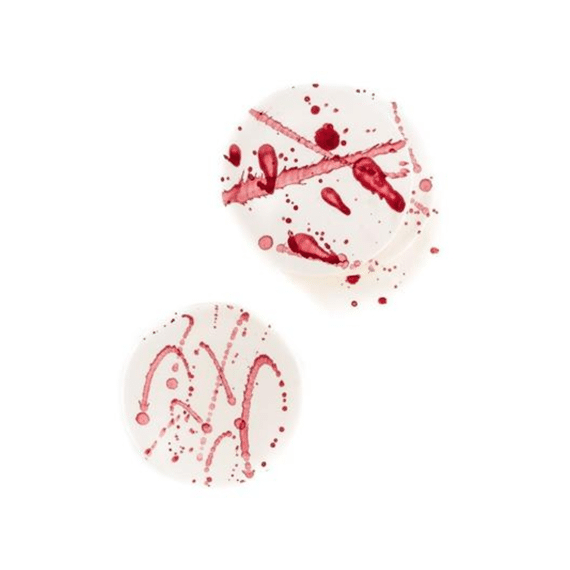 Val Pottery Glasonderzetter Coaster Crew Wit Rood