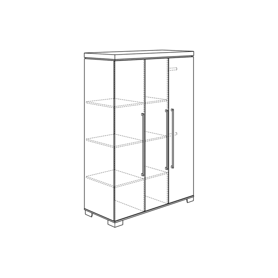 Paidi Kira Kast 3 Deuren Oak Nautik (Grijs)
