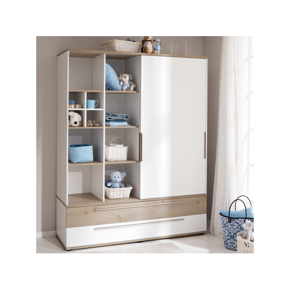 Paidi Carlo Kast Schuifdeuren Large 1 Lade Wit , 1 Lade Den Vintage