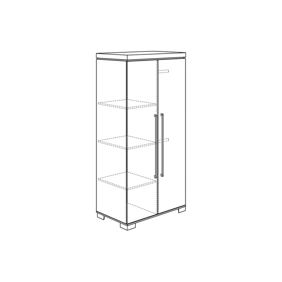 Paidi Kira Kast 2 Deuren Oak Nautik (Grijs)