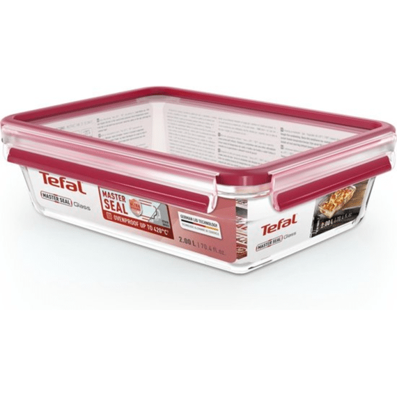 Tefal Clip and Close Glass Bewaardoos Rechthoekig 2L 26,7x19,7x0,8cm