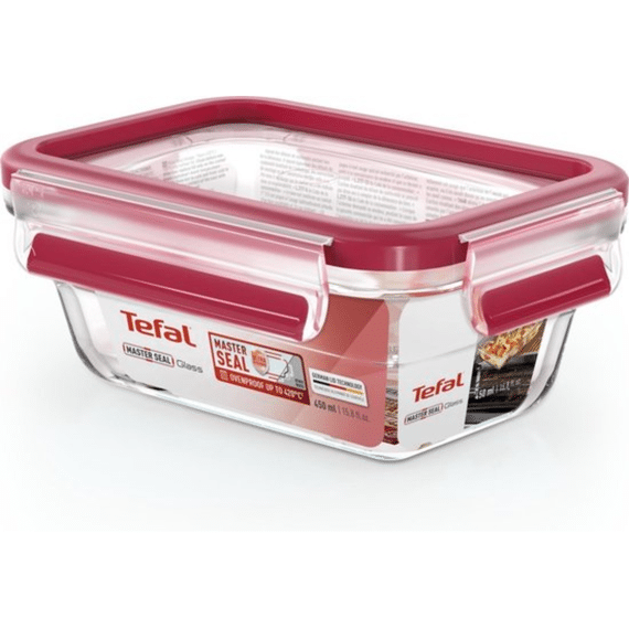 Tefal Clip and Close Glass Bewaardoos Rechthoekig 0,45L 16,8x11,8x0,7cm