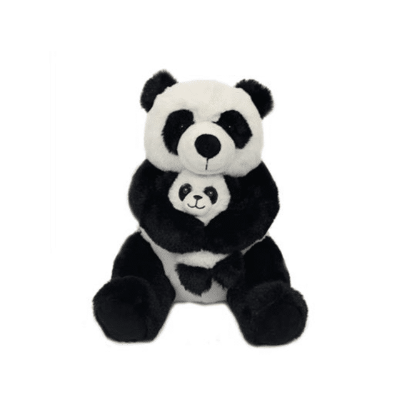 Knuffel Panda met baby 28cm