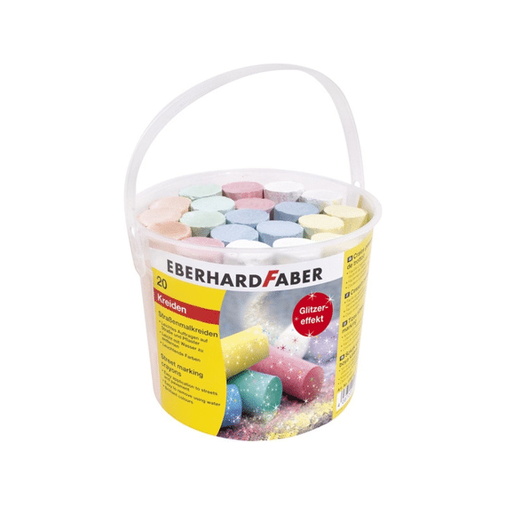 EFA Stoepkrijt Glitter 20 Stuks