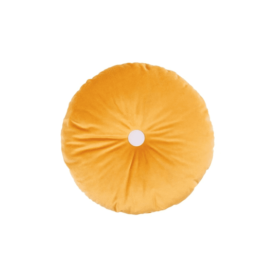 Nobodinoz Kussen Rond Eco-Velvet Farniente Yellow