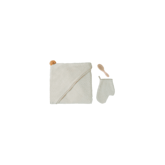 Nobodinoz Badcape met washandje So Cute Sage Green