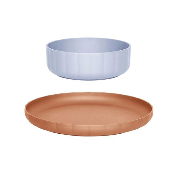 Oyoy Plate & Bowl Pullo Caramel Ice Blue