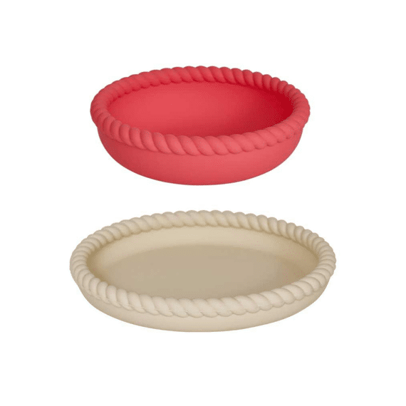 Oyoy Plate & Bowl Mellow Vanilla Cherry Red