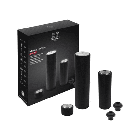 Peugeot Master of Wine Line Geschenkset 2-delig Elektrische Kurkentrekker en Bewaarpomp
