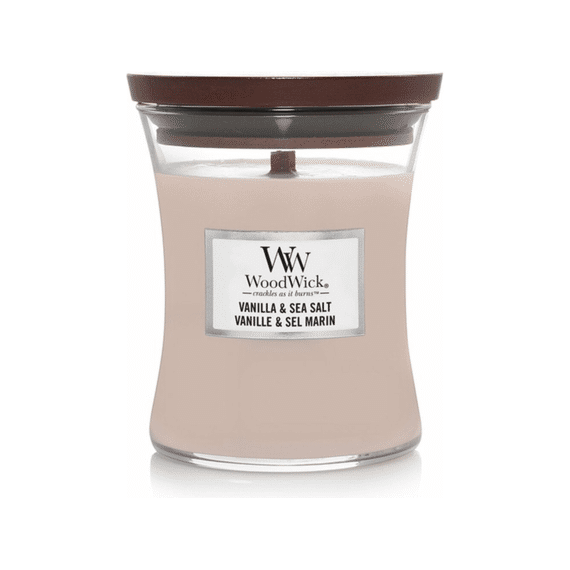 Woodwick Kaars Medium Vanilla & Sea Salt