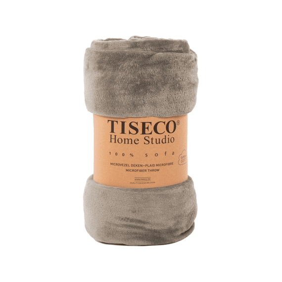 Tiseco Plaid Cosy Microflanel 130x160cm Taupe