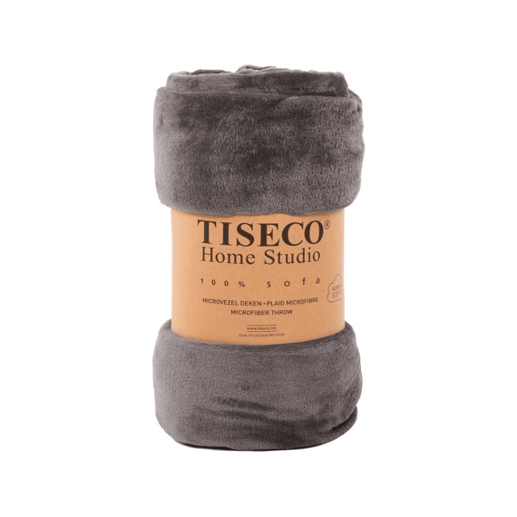 Tiseco Plaid Cosy Microflanel 240x220cm Grijs
