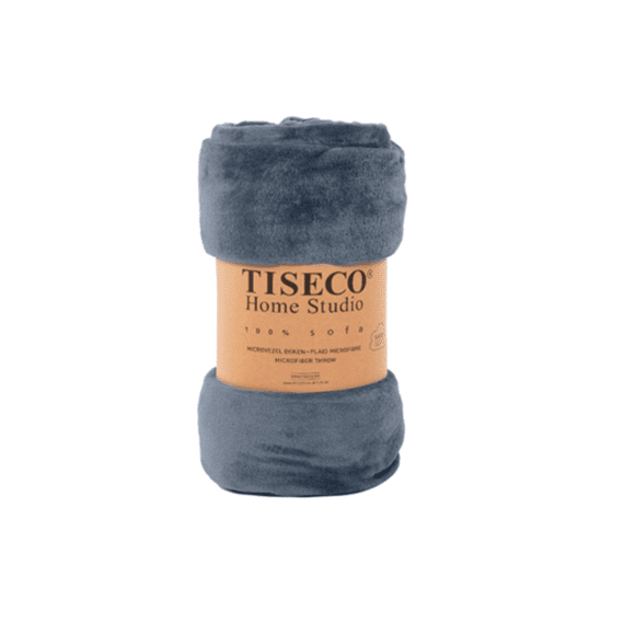 Tiseco Plaid Cosy Microflanel 130x160cm Blue Stone