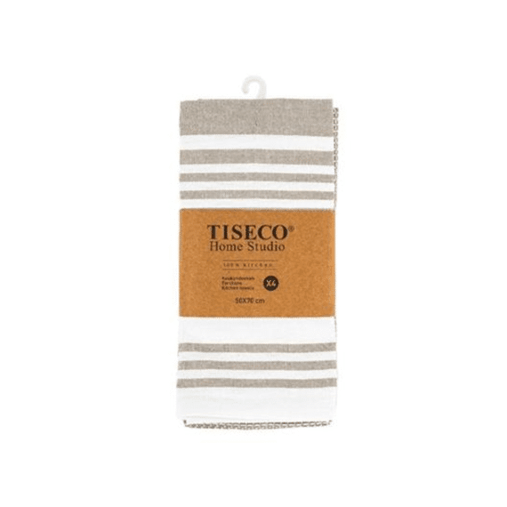 Tiseco Keukenhanddoek Combo 50x70cm 4st Taupe