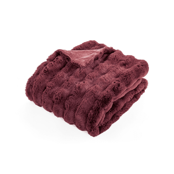 Tiseco Plaid Bubble Rabbit Fur 130x180cm Applebutter