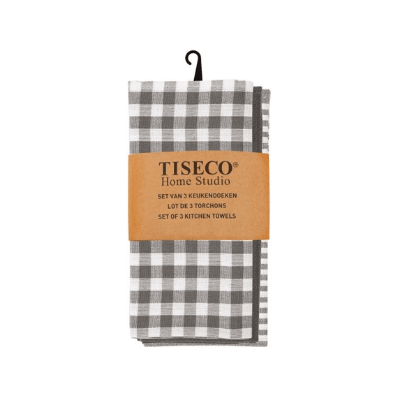 Tiseco Keukenhanddoek XL-Lines 3stuks Taupe