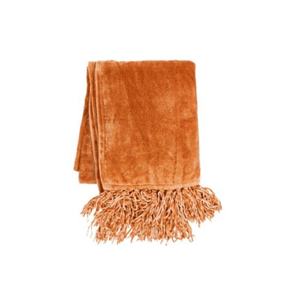 Tiseco Plaid Micro Flannel Solid 220x240cm Peach