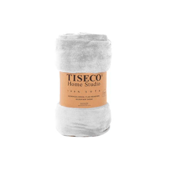 Tiseco Plaid Cosy Microflanel 130x160cm Light Grey