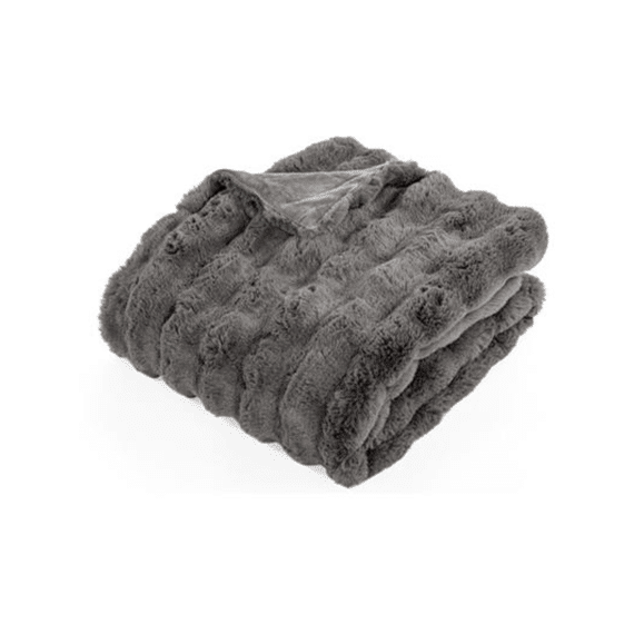 Tiseco Plaid Bubble Rabbit Fur 130x180cm Grey