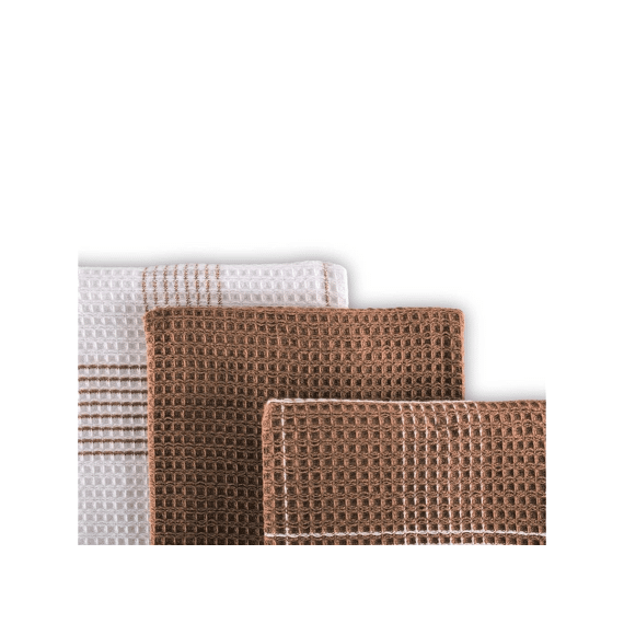 Tiseco Keukenhanddoek Culinary Waffle Bruin Set/3 50x76cm