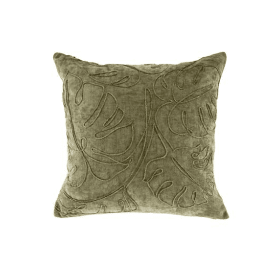 Tiseco Kussen Julot 45x45cm Monstera Groen