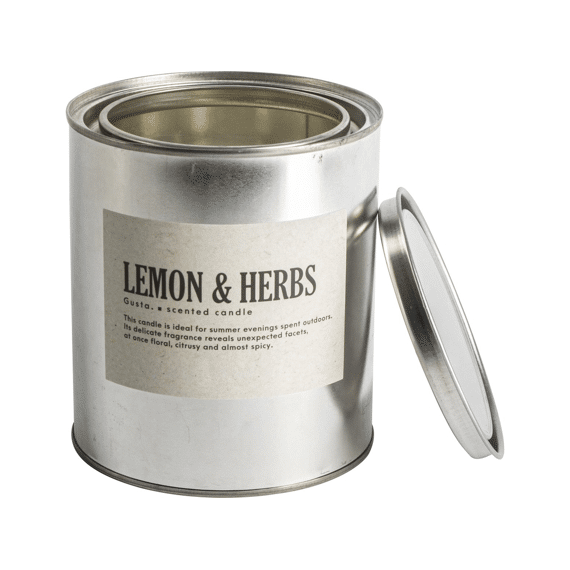 Gusta Geurkaars In Blik Lemon D10,5x12cm