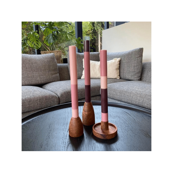 Original Home Kaarsen Gelaagd 3st Dusty Rose